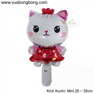 Bong bóng mèo váy đỏ con size mini nhỏ